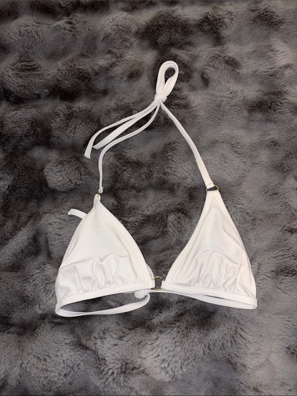 Classic White Triangle Bandeau Swim Top
